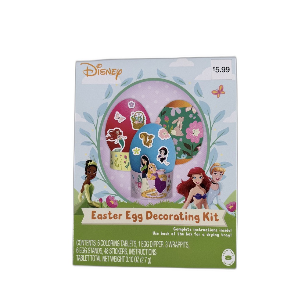 Disney Princess Easter Egg Decorating Kit Dudleys 48 Stickers 6 Dye Tablets New